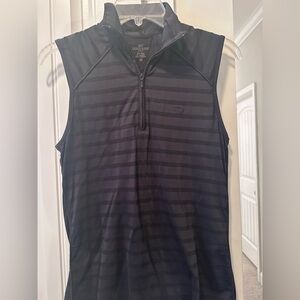 Dockers Black Striped Half-Zip Top